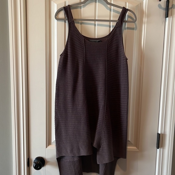 PERUVIAN connection dark chocolate brown tank tunic beautiful boho neutral LG - Picture 11 of 17